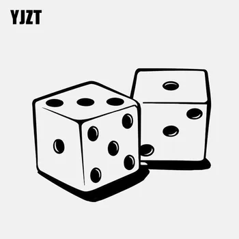 

YJZT 11.8*8.7CM Funny Dice Game Decor Vinyl Car Sticker Silhouette C12-1323