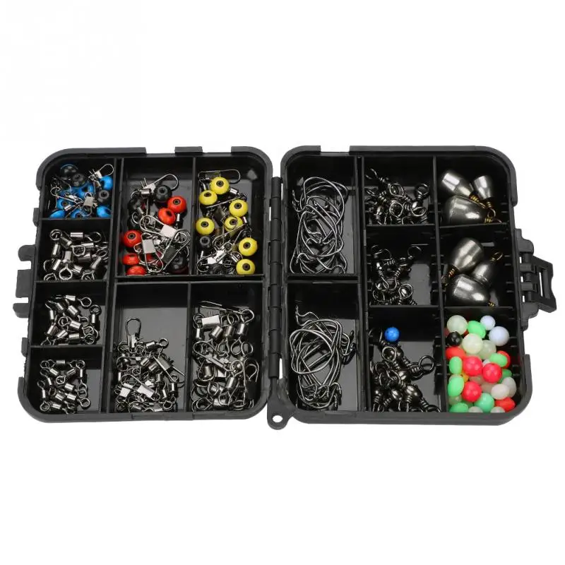 

160pcs Fishing Accessories Kit Include Jig Hooks Swivels Weight Bead Connectors Carp Fishing Tackle Boxes Fishing Tackle Set