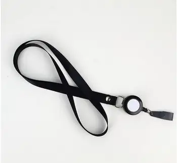 

1pcs Black Color Retractable Lanyard Neck Strap for Business ID Card Name Badge Holders with High Quality Badge Reel