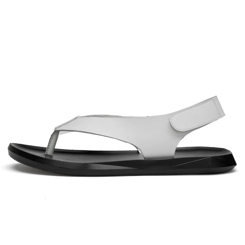 Loveontop 2018 Summer Men Genuine Leather Sandals New design Fashion Casual Shoes Man Breathable Men's Flat Leather Sandals
