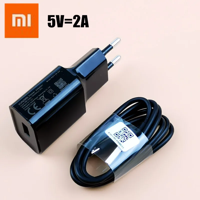 

original xiaomi redmi Note 5 Charger For 6 pro 5 plus 4x 6a 5a s2 4a mi 4 3 2 5V/2A EU power adapter charge micro usb cable