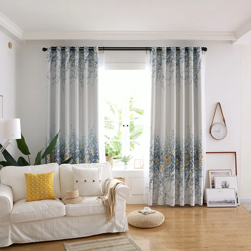 

Sunshade Curtain Fresh Plant Printed Curtain for Living Room for Bedroom Curtain