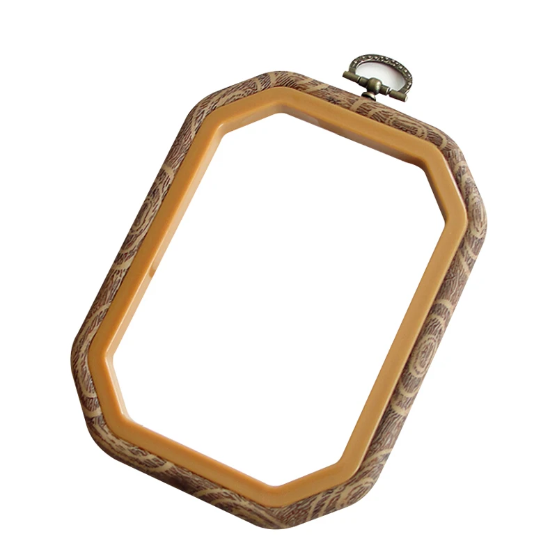 

Long Square Retro Imitation Wood Frame Cross Stitch Embroidery Embroidered Hoop Ring Frame Supporting Wall Stretching