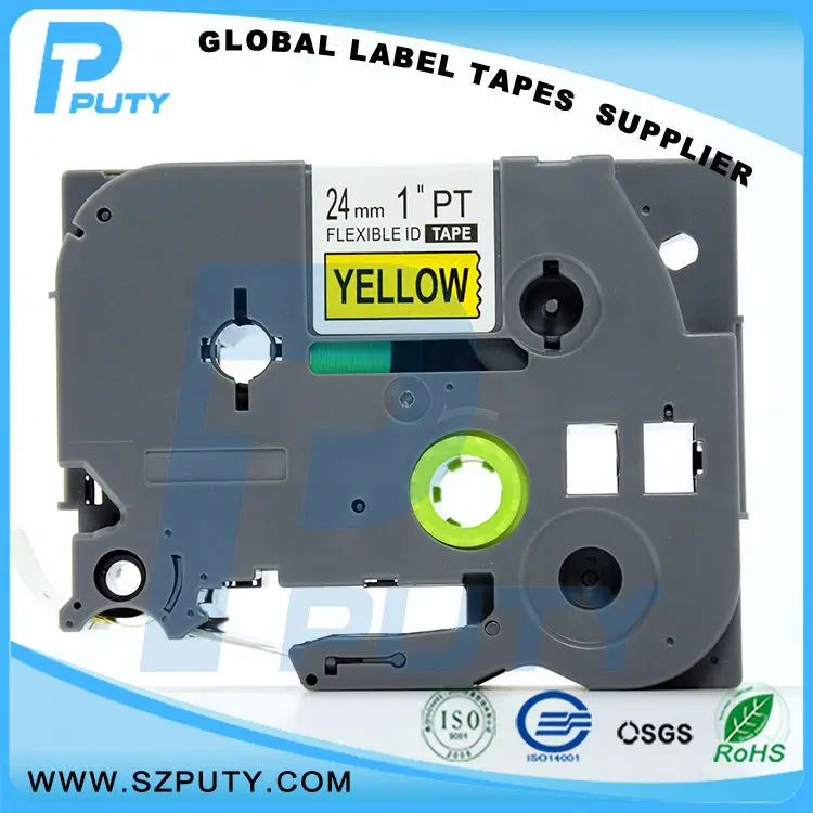 TZ-FX651 Black on Yellow & 24mm