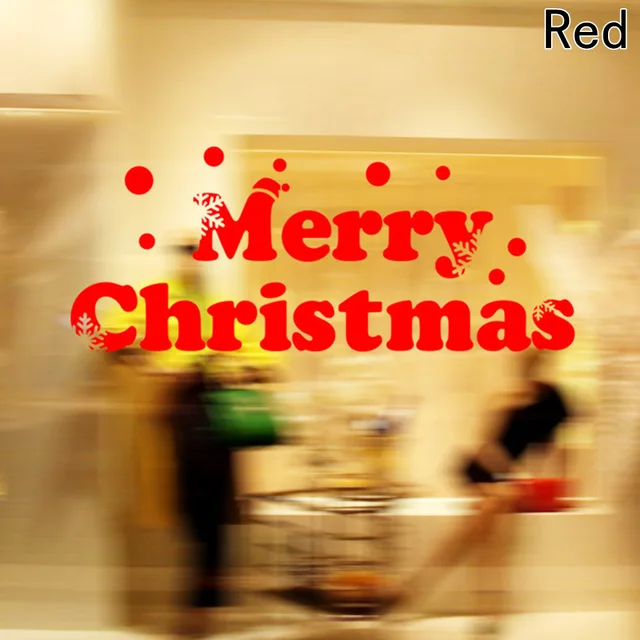 Merry Christmas Quotes Wall Stickers For Window Wall Letters Snowflake