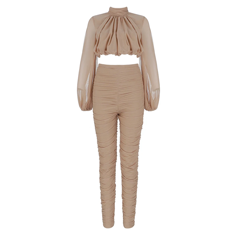 Set Lápiz Top Camisa Y 2 Mujeres dos Las Manga 2018 De piezas Pantalones Nuevas Falda Larga xnwZpT1q16