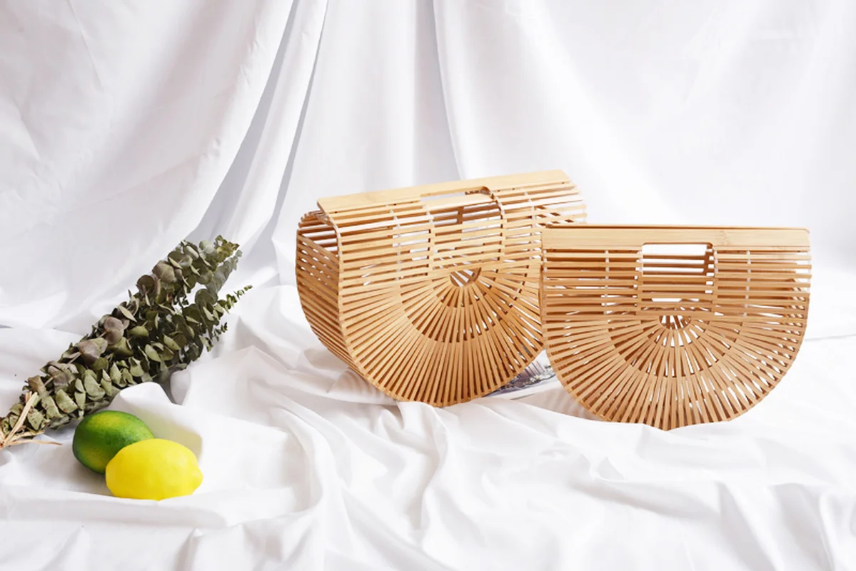 

2018 Summer Woman Bamboo Bag Travel Female Handbag Handmade Woven Straw Beach Bags Ladies Bamboo Handbags Bolso Bambu