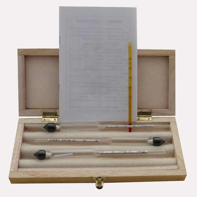 

Alcoholmeter Concentration Instrument Meter Vodka Whiskey Alcohol Wine Hydrometer Meter In Wooden Box (0-40%, 30-70%, 70-100%)