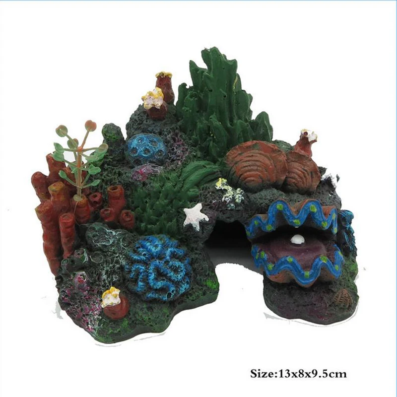 Hoomall Coloorful Resin Landscape Aquarium Decoration Mountain Plant