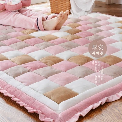 40 мм толщина короткий плюшевый ковер спальня полный прямоугольный прикроватный коврик татами домашний мягкий толстый коврик - Цвет: Розовый