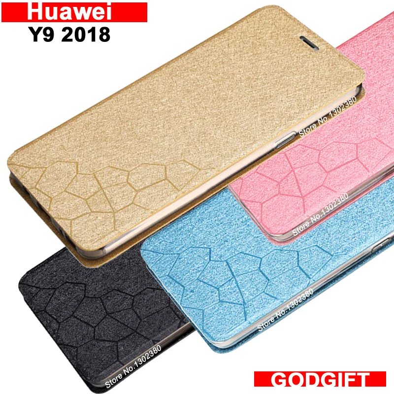 Huawei Y9 2018 Чехол кожаный Роскошные Водный куб флип чехол для huawei Y 9 5 видов y92018