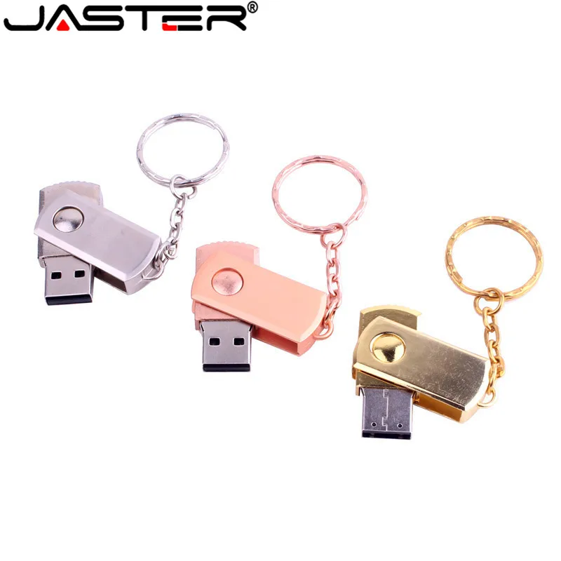 JASTER новый USB флэш накопитель из нержавеющей стали 128 ГБ вращение Usb флешка 64 32 16 8