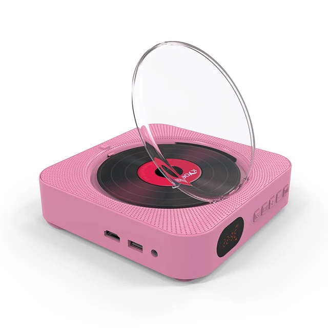 AV Port DVD Player Portable Wall Mounted Bluetooth HiFi CD Music Player with Remote Control FM Radio Boombox Desk Stand