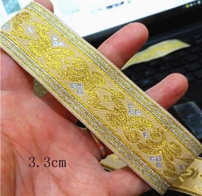 3M/Lot Black Gold floral Ribbon venise lace High quality lace fabrics embroidered lace Scrapbooking HB40 4