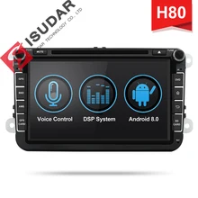 Isudar H80 Car Multimedia player Android 8.0 2 Din Autoradio Per VW/Volkswagen/POLO/Golf/PASSAT /B6/Skoda di Voce di GPS di Controllo DSP