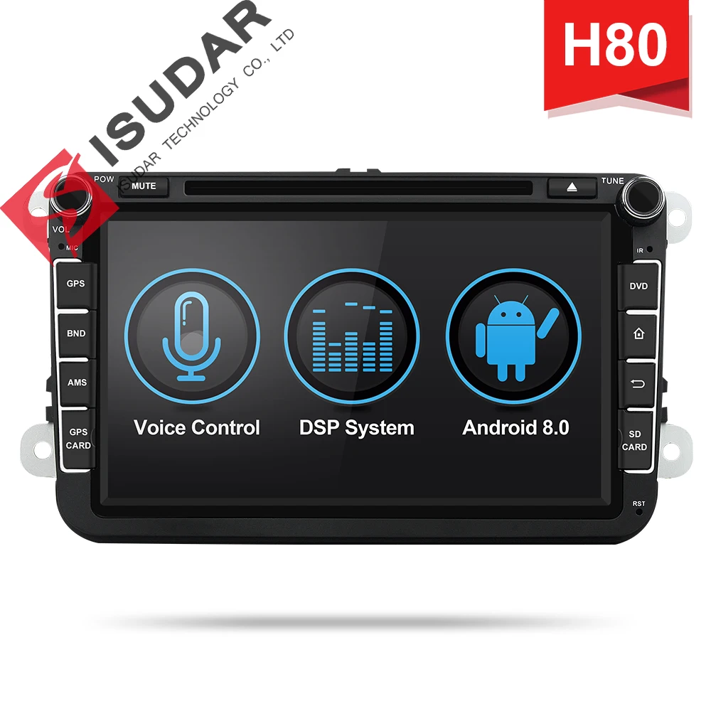 Isudar H80 سيارة مشغل وسائط متعددة الروبوت 8.0 2 الدين Autoradio لشركة فولكس فاجن/فولكس واجن/بولو/جولف/باسات/ b6/سكودا GPS صوت التحكم DSP
