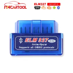 OBD2 автомобильный диагностический инструмент ELM 327 Bluetooth ELM327 OBDII/OBD2 V2.1 v1.5 сканер для диагностики транспорта инструмент ридер работает на Android