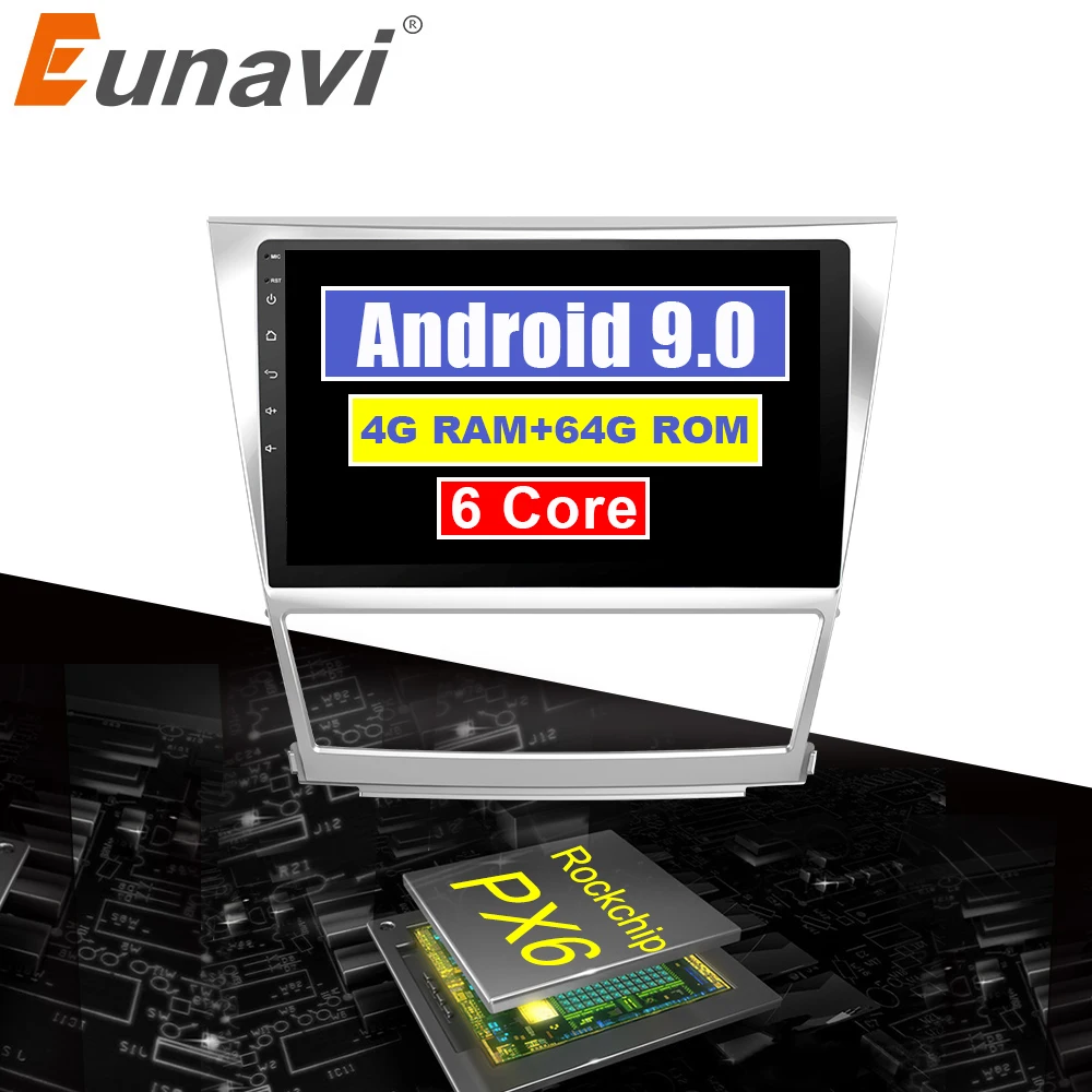Eunavi 4G + 32G Octa 8 core android 9 0 автомобильный dvd для Toyota camry 2007 2008 2009 2010 2011 мультимедийный