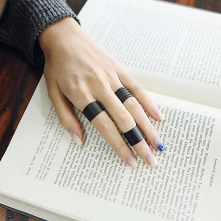docona-fashion-Black-Opening-Ring-3-pcs-set-Midi-Finger-Knuckle-Ring-Set-for-Women-Punk (4)