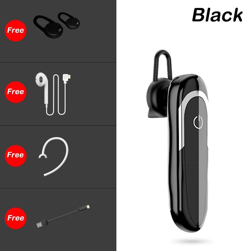 Black Civetman беспроводные Bluetooth наушники, bluetooth-гарнитура, наушники-вкладыши с микрофоном, чехол для наушников для телефона, ПК - Цвет: Black
