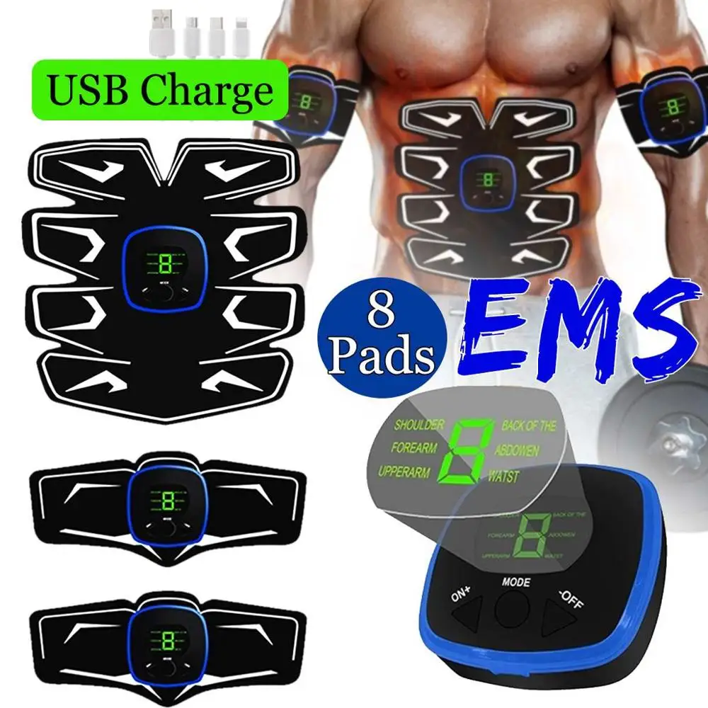 

Rechargeable Abdominal Muscle Stimulator Exerciser Vibration Abdominal Muscle Trainer Body Slimming GymFitness Workout Equipmemt