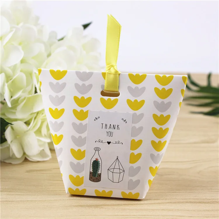 50pcs Ingots pattern flower Candy Box ,paper gift bag,gift wrapping Wedding Favor Box Wedding Decoration Party Supplies 50pcs