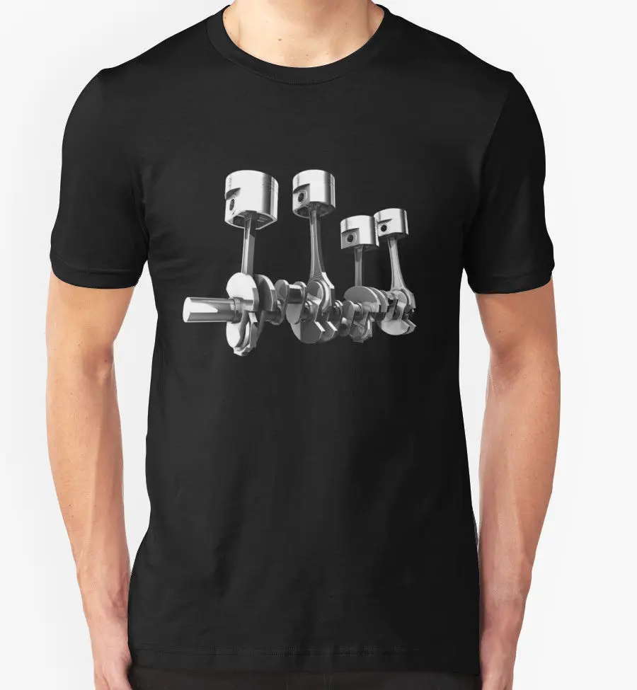

CAR PISTONS T SHIRT TOP ENGINE PARTS MECHANIC BIRTHDAY PRESENT GIFT PARTS Cartoon Print Short Sleeve T-Shirt Free Shipping