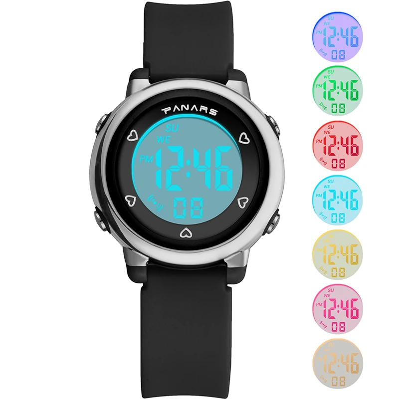 

PANARS Children's Electronic Watch Silicone Baby Digital Watch Luminous Waterproof Alarm Clock Multi-function Watches for Kids