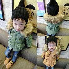 Enfants manteau de poussière de bébé garçon hiver type coton laine manteau avec épais coton rembourré veste petit enfants coton 0-2 ans