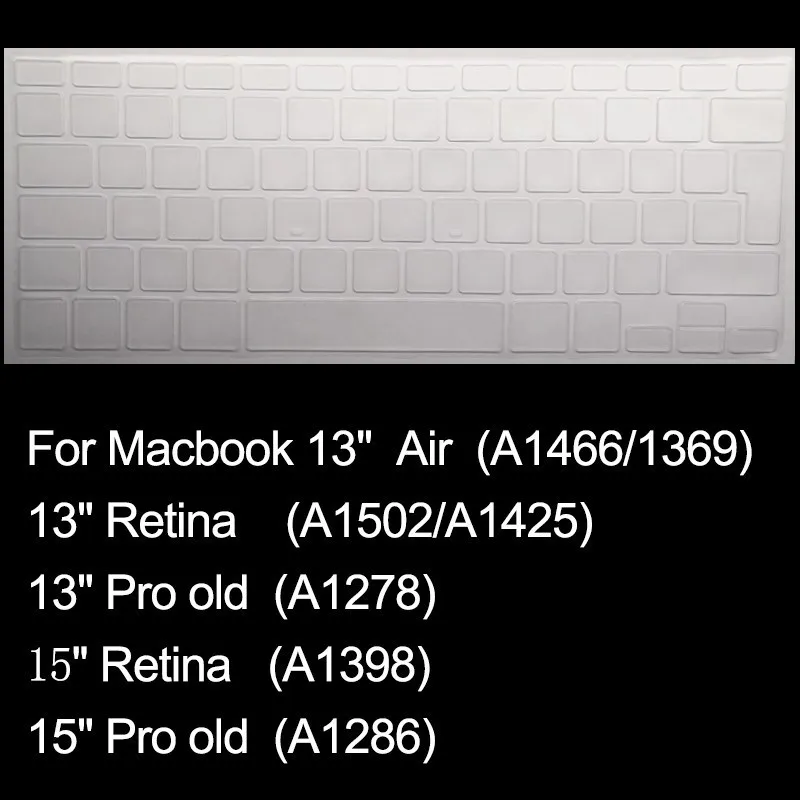 European Version Laptop keyboard cover protector film For Macbook Air Retina Pro touch bar 12" 13" 15" TPU Keyboard membrane - Цвет: Mac 13 Air 15retian