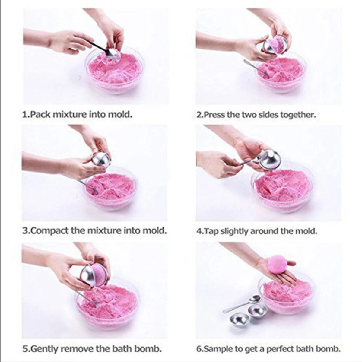 JX-LCLYL 16pcs New Metal Aluminum Bath Bomb Moulds DIY Cake Ball Molds Homemade Crafting
