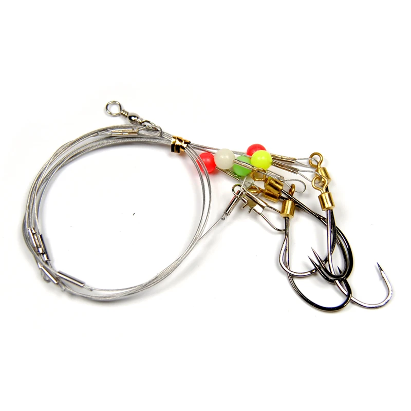 [10 PACKS ] Stainless Wire Saltwater Sea Fishing Sabiki Rig with