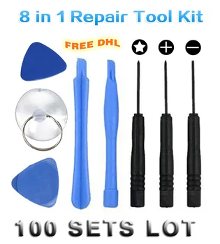 

X 100 8 in 1 Repair Pry Tool Kit Opening Ferramentas Tools Pentalobe 5 Star Screwdriver For iPhone 4 4S 5 5S 5C 6 6S CellPhone