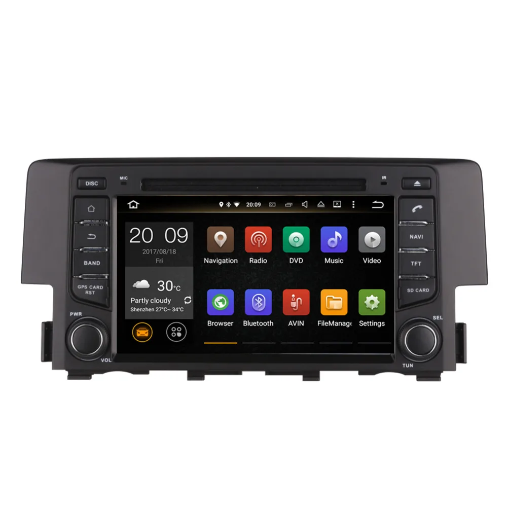 Sale Android 8.0 Octa Core 4GB RAM Car Auto Radio Stereo For Honda Civic 2016- GPS Navigation DVD Video Player Bluetooth Head Unit 4
