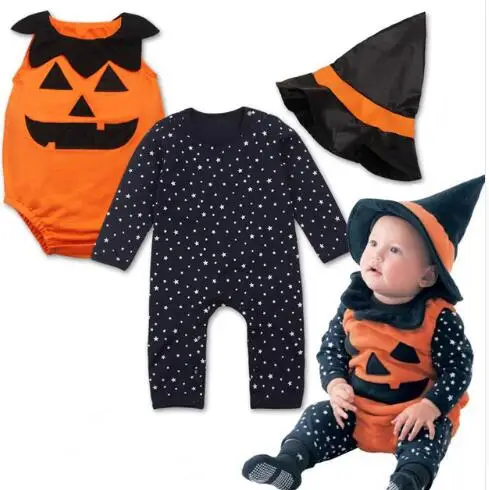 Детский комбинезон на Хэллоуин для маленьких мальчиков и девочек; теплый комбинезон с длинными рукавами для малышей; хлопковый праздничный костюм; MBR0103