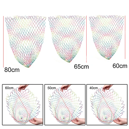 Красочные нейлоновые рыболовные сети, складные рыболовные инструменты, ромбовидная сеть, глубина отверстия, складные раки, креветки, ловушка, салазки
