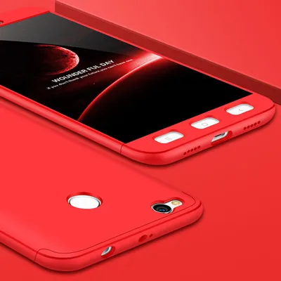 GKK Redmi 4X чехол 360 Защита всего тела тонкий бронированный чехол для Xiaomi Redmi 4X Redmi4X чехол жесткий Гибридный PC матовый чехол Fundas - Цвет: Red