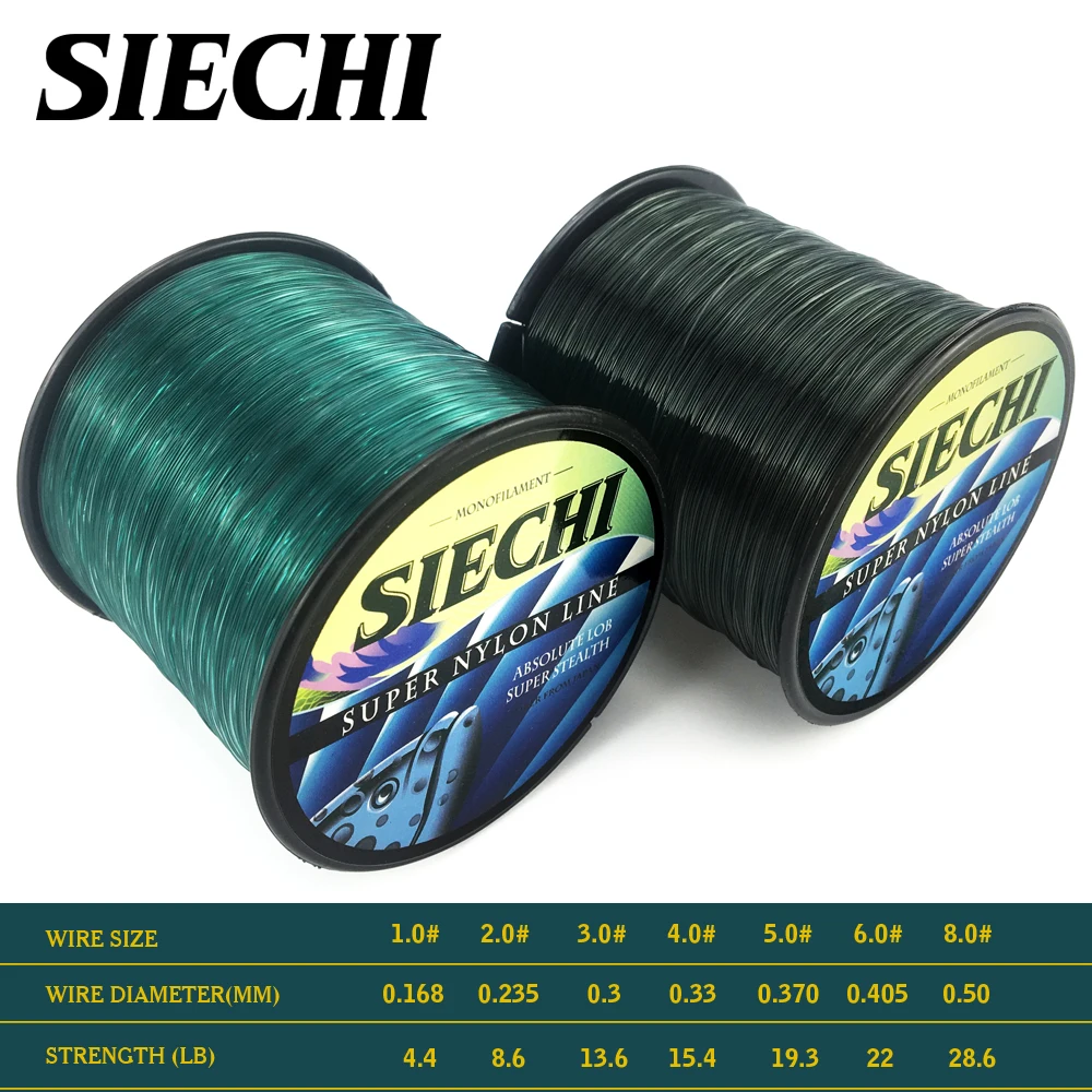 SIECHI супер сильная нейлоновая рыболовная леска 1000 м 4 28LB нейлоновый материал для