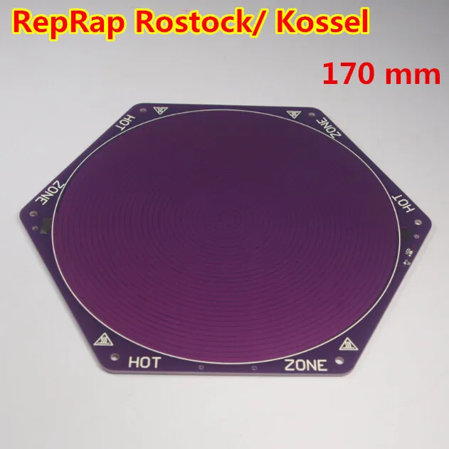 

fussor Reprap Delta kossel rostock Heated Bed For DIY 3D printer 170mm Dia PCB heated bed FR4 round DC12V 100W with SMD thermist