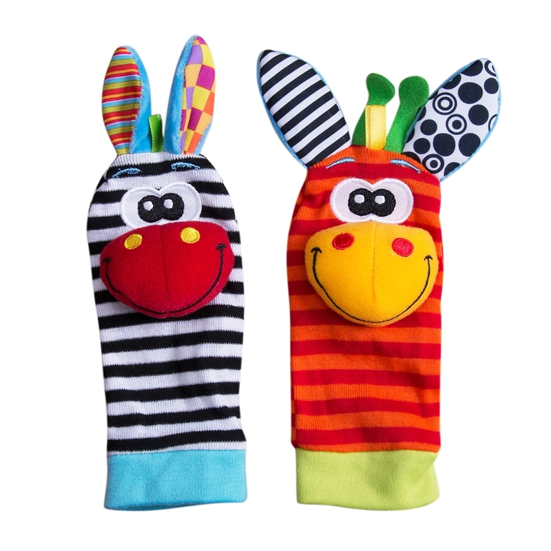 

New Baby Infant Soft Rattles Handbells Hand Foot Finders Socks Cartoon Developmental Toy Cute