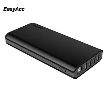 

20000mah Power Bank ,Easyacc 4 USB Ports Portable External Battery With Flashlights Quick Charge Portable Universal 20000mAh