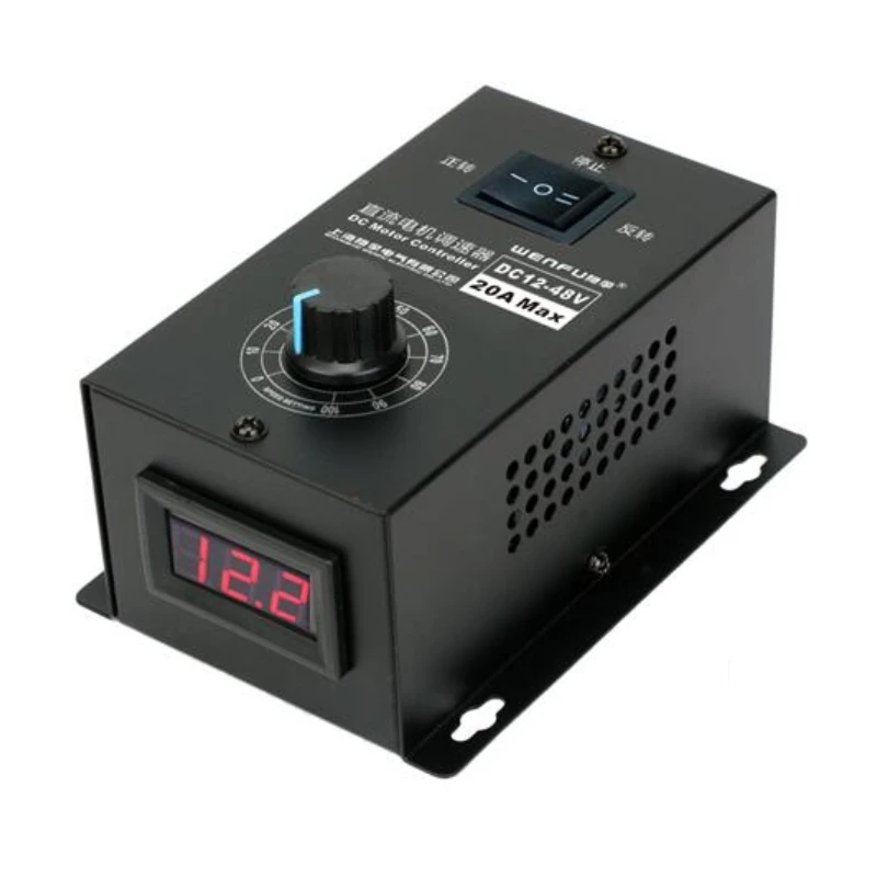 

Digital Display Reversible 0~100% adjustable DC 12-48V 20A DC Motor Speed Controller PWM regulator 12V 24V 48V 1200W