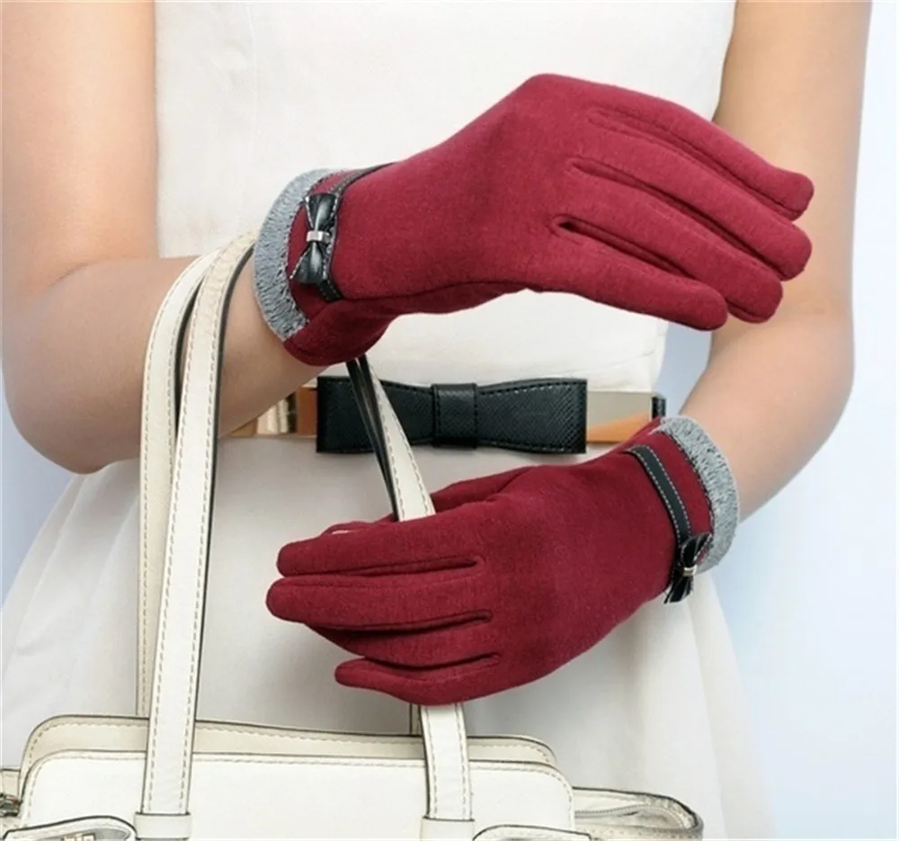 Moda Guantes перчатки для сенсорного экрана перчатки варежки для женщин теплые зимние перчатки велосипедные перчатки гигантские
