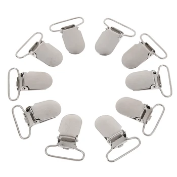 

High Quality 10pcs/Lot Metal Hook Pacifier Suspender Clips 25mm for Jacket Clothes Accessories 25mm