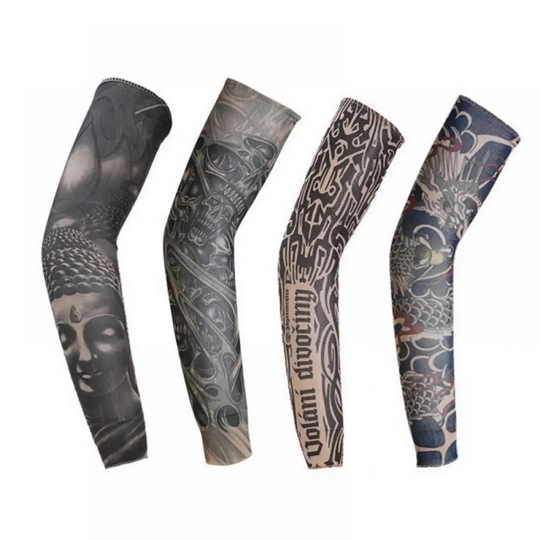Унисекс модная Татуировка Печатный Летний дышащий солнцезащитный рукав различные стили доступны. Открытый