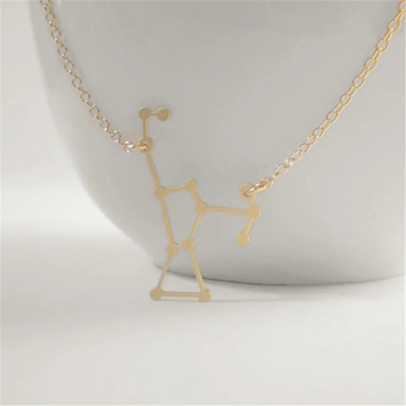 

2016 Fashion Constellation Necklaces gold and Silver plated simple custom beautiful constellation Pendants Christmas gift