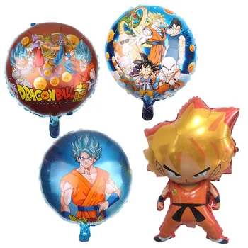 

1pcs 78*48cm Z Son Goku Dragon Ball Orange fluorescent star Foil balloon party decor supply layout decorative balloon