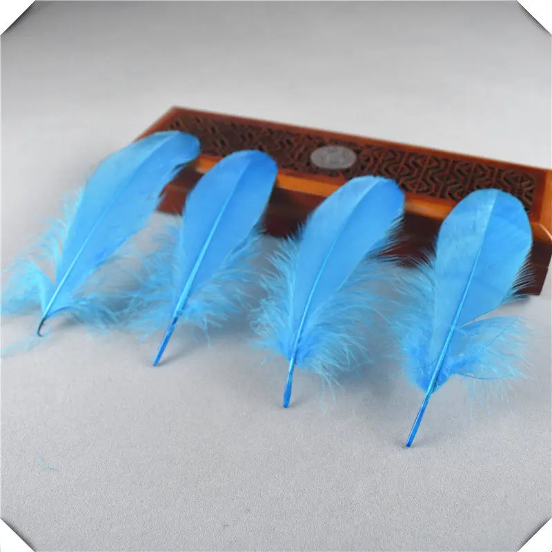 Горячая красный Гусь feather20-100pcs13-18CM DIY Перья для рукоделия и ювелирных изделий Аксессуары для одежды Свадебные украшения Шлейфы - Цвет: Blue