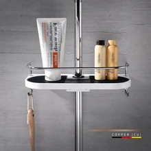 SRJ Shower Sprinkler Rack Bathroom Holes-Free Glue-Free Lifting Shower Pole Tray Hook Flower Sprinkler Set Receptacle Rack