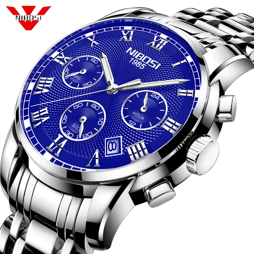 

NIBOSI Watch Top Brand Man Watches With Chronograph Sport Waterproof Clock Men Watch Military Luxury Men's Watch Analog Quartz
